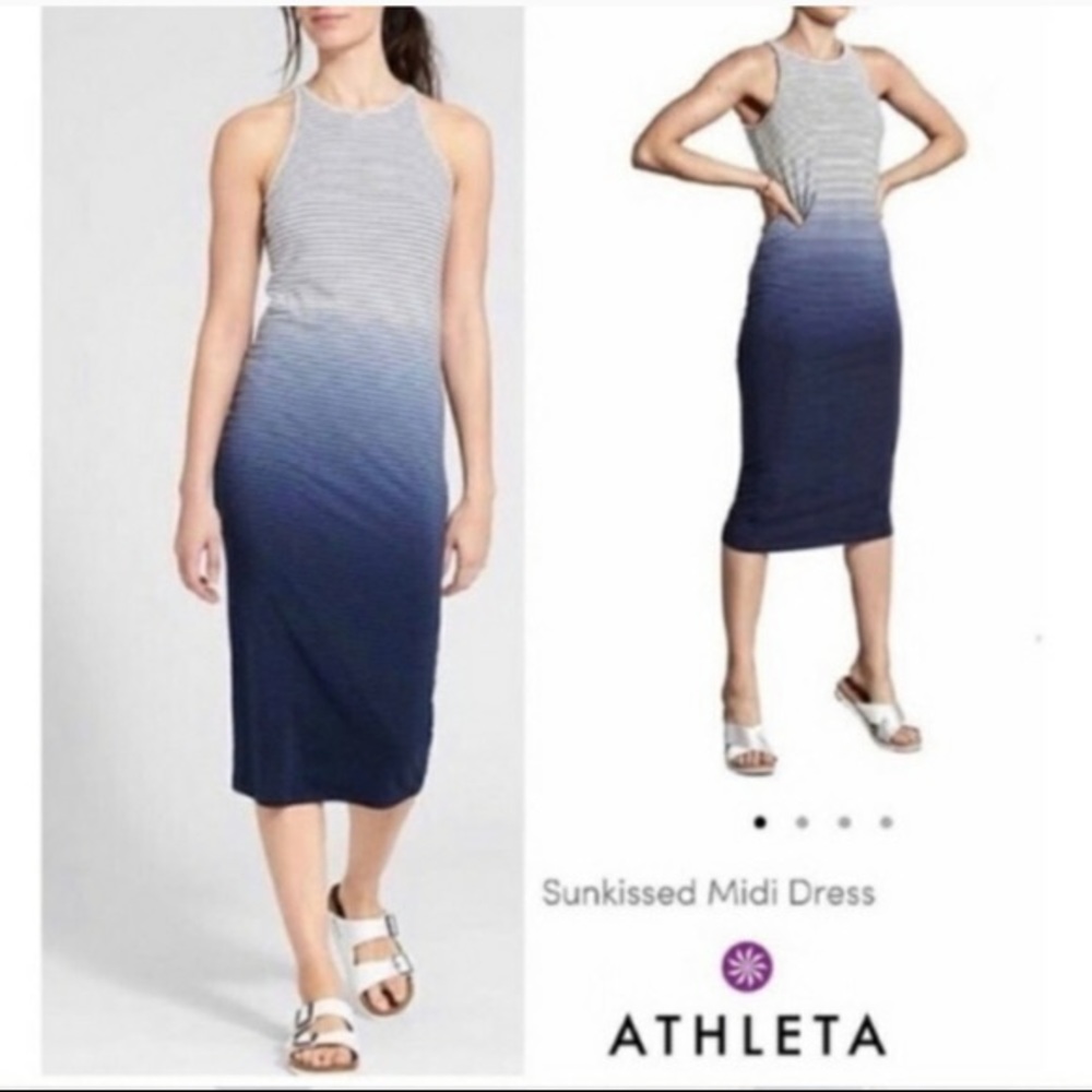 Athleta Sunkissed Ombré Striped Midi Dress